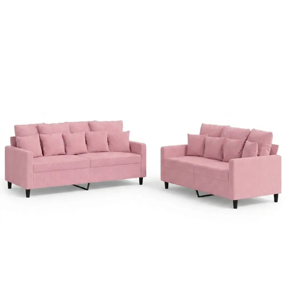 Sofá esquinero modular de terciopelo rosa, fácil montaje, para salón o dormitorio-Villanestchic