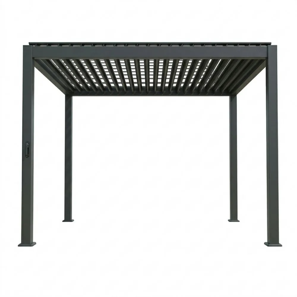 Aluminium Pergola mit Verstellbarem Lamellendach Anthrazit, 3x3 m(L × B)