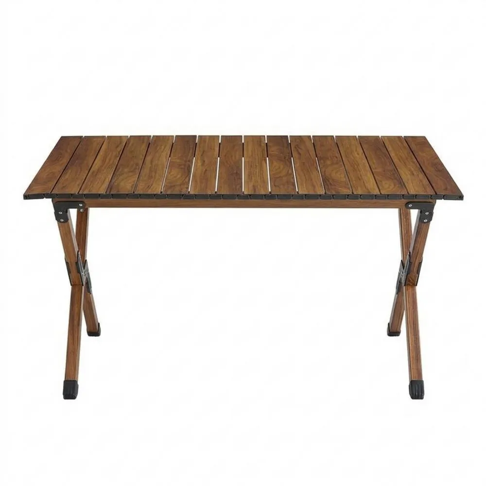 Rechteckiger Klapptisch aus Akazienholz in Braun als Gartentisch, 120×60 cm (L×B)