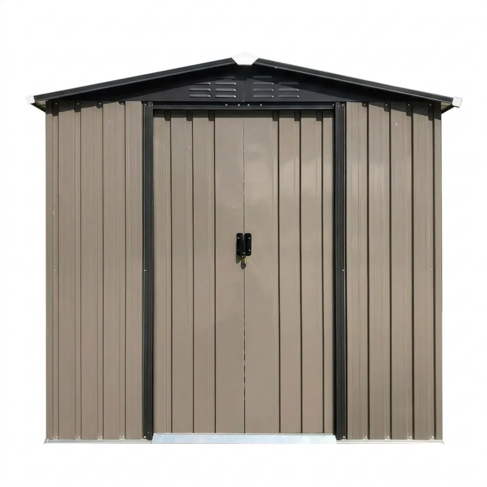 Verzinkter Stahl Gartenhaus mit Satteldach Braun