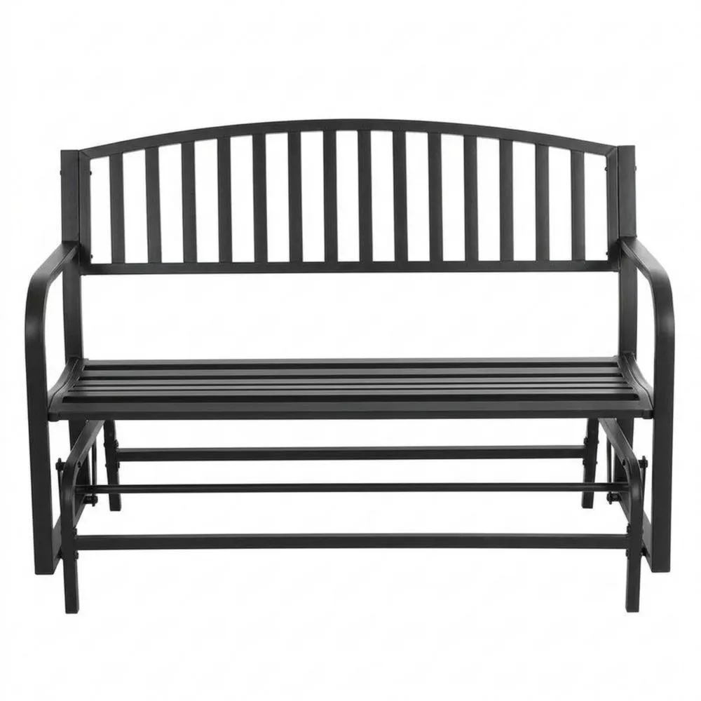 Stahl Gartenbank Schwarz, Länge 125 cm