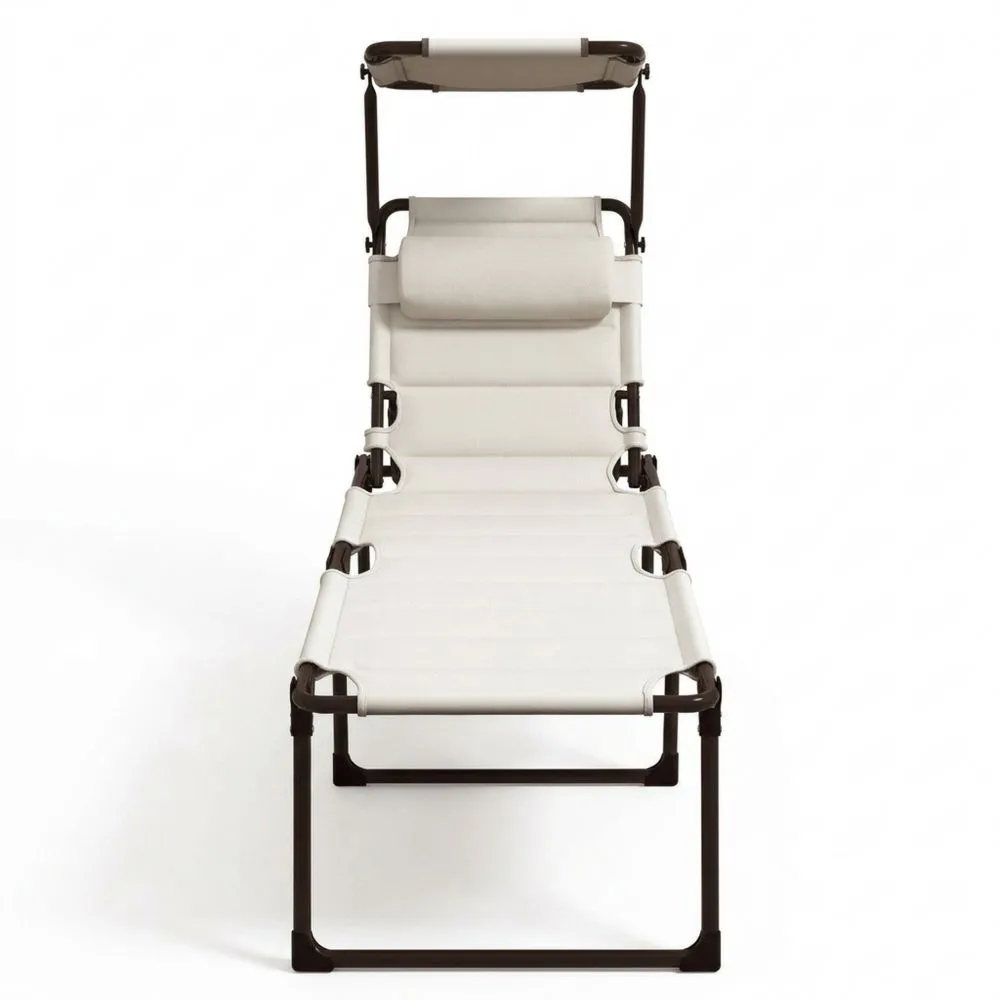 Verstellbare Sonnenliege aus Aluminium mit Textilene-Gewebe, Weiß