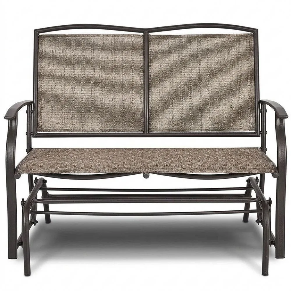 Stahlgeflecht Gartenbank Braun 2-Sitzer