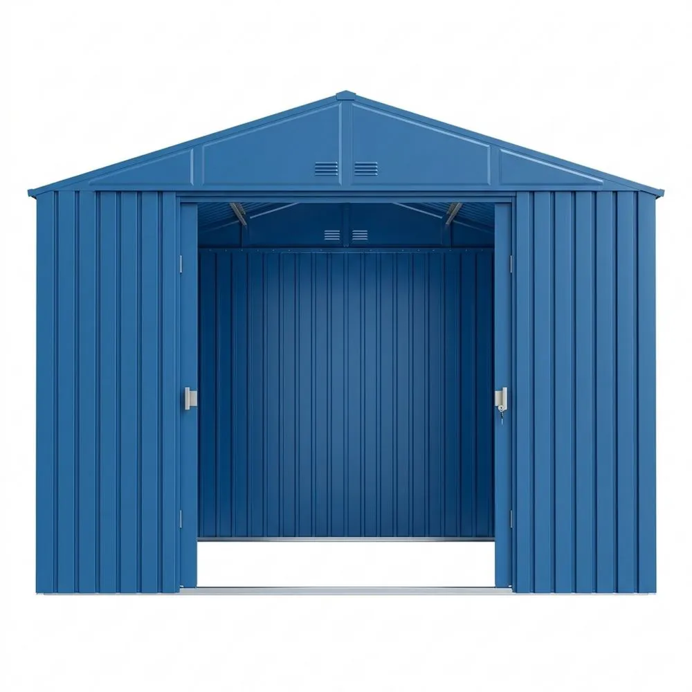 Gartenhaus aus Stahl Blau 213cm x 127cm x 185cm(L × B × H)