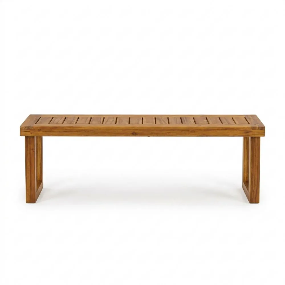 Gartenbank aus Akazienholz, 180 cm Länge, Braun