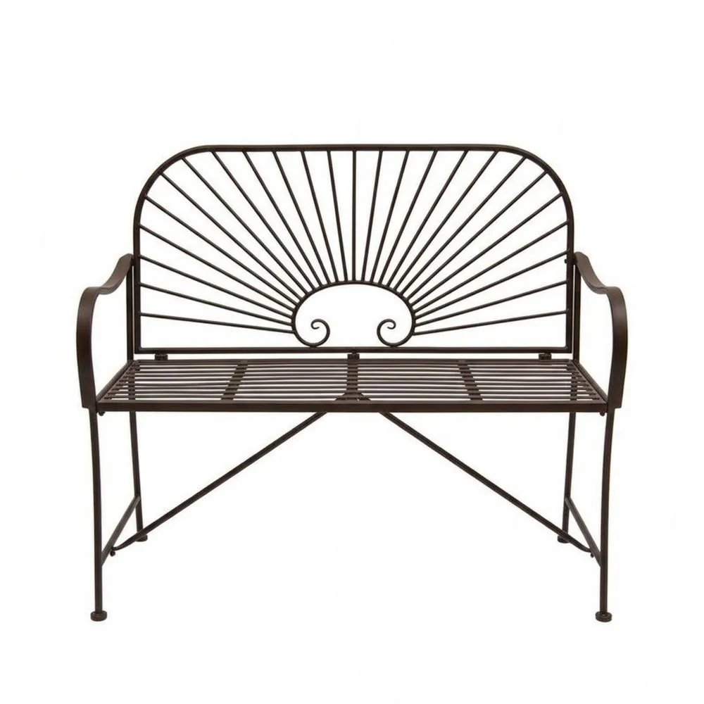 Gartenbank aus Stahl Schwarz 122x50x85cm(L × B × H)