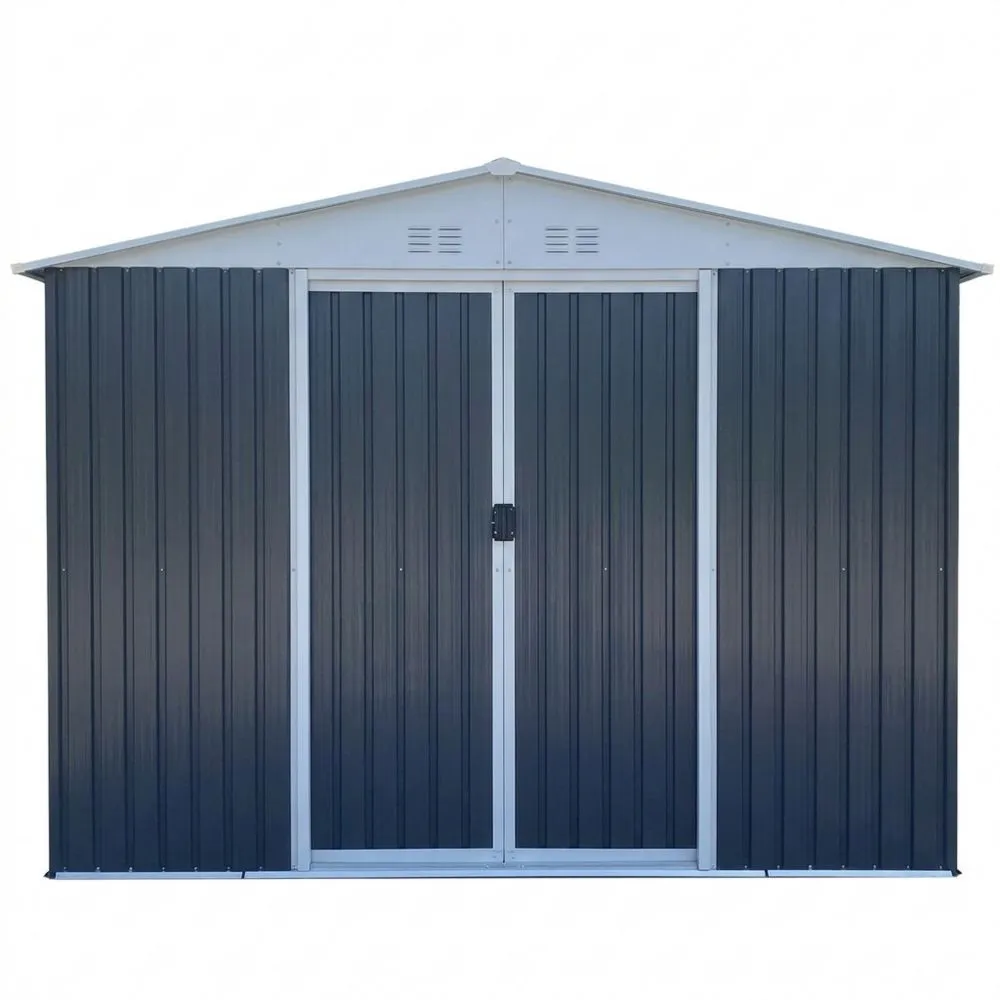 Verzinkter Stahl Gartenhaus aus Verzinktem Stahl Anthrazit, 2x2m (L × B)