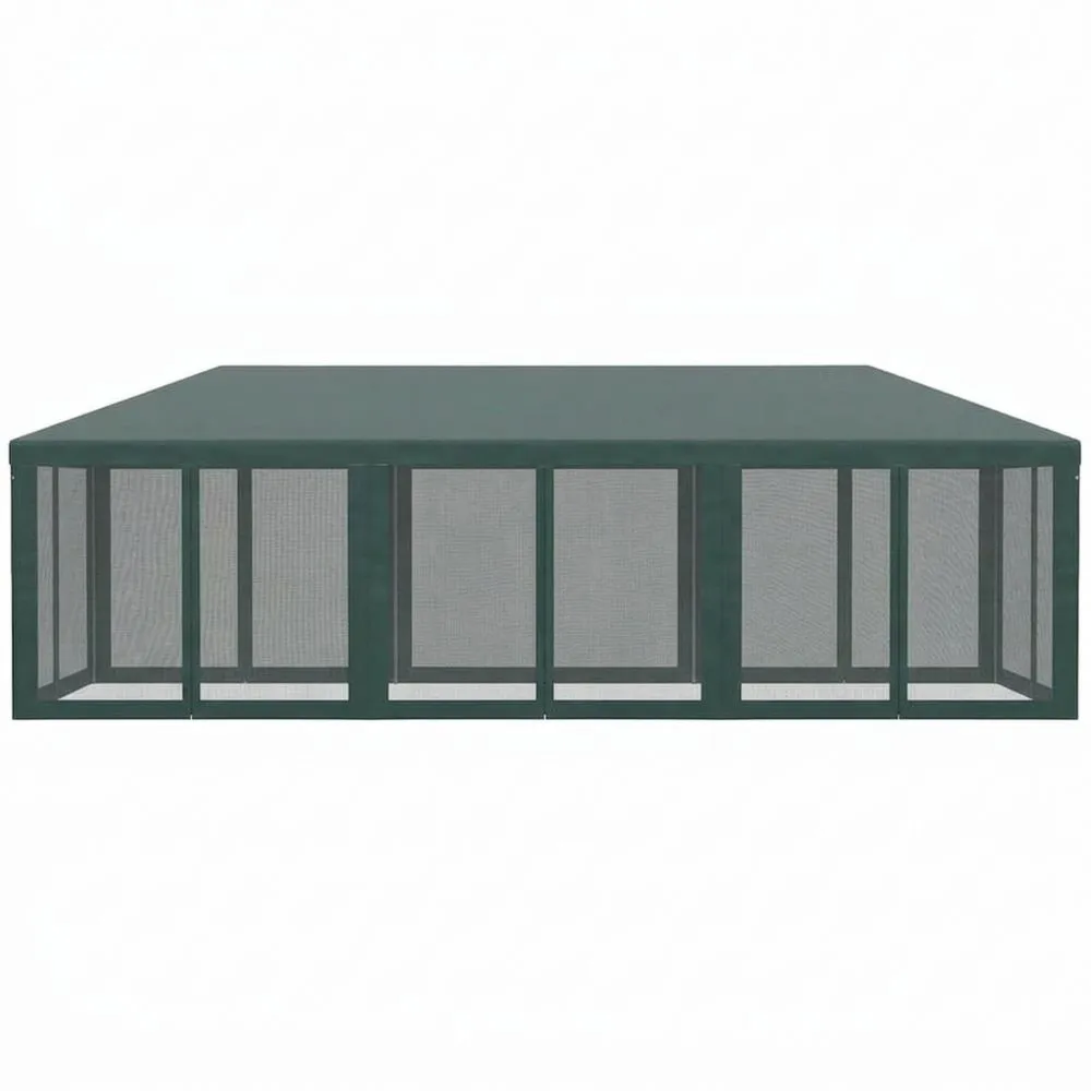 Rechteckiger Outdoor-Pavillon aus Stahl mit Textildach in Grün, 600×300 cm (L×B)