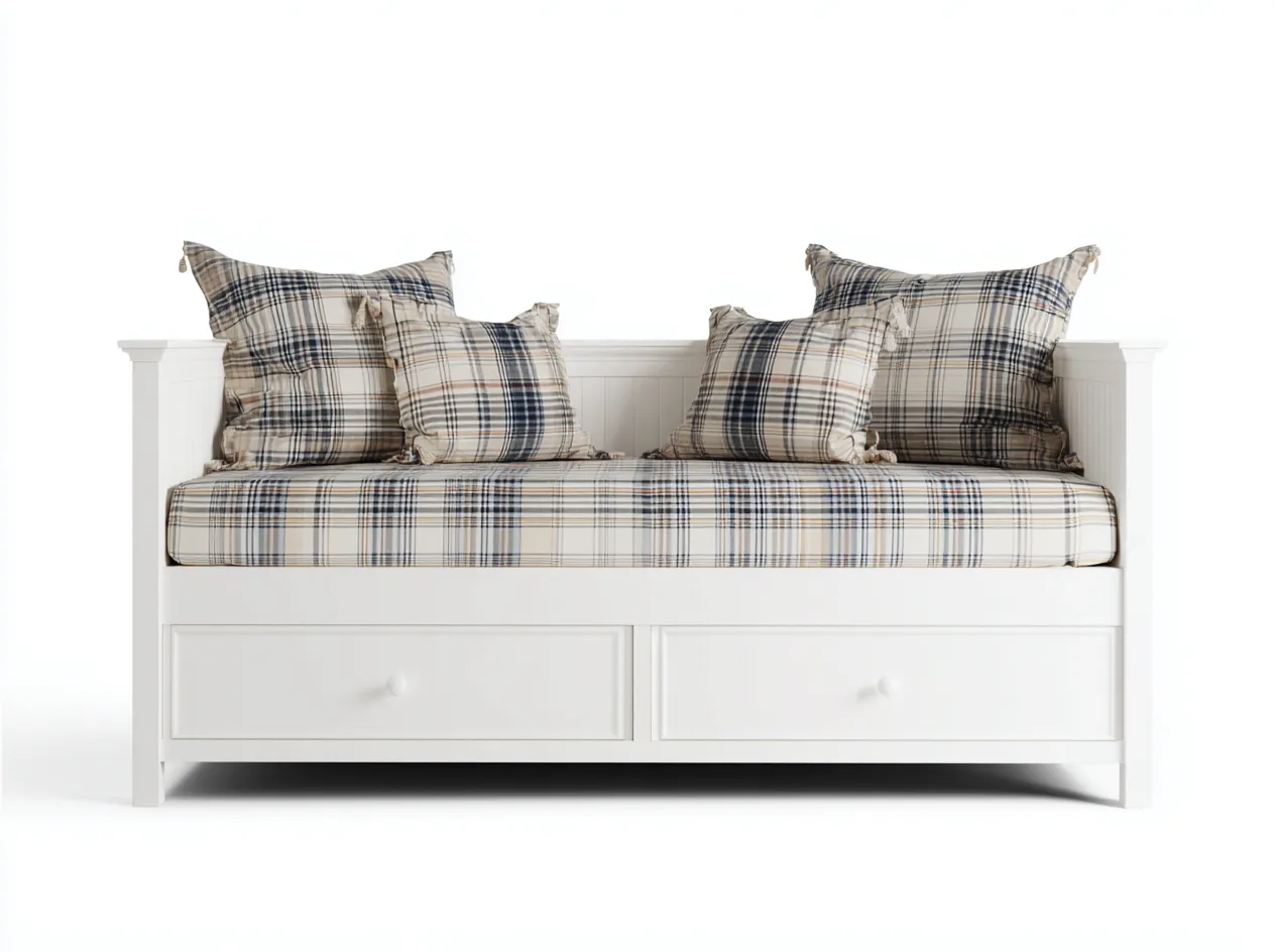 Sofa z funkcją spania-drewno-tkanina-212x98x86 cm-biały-beżowy-klasyczny-Mivaloft