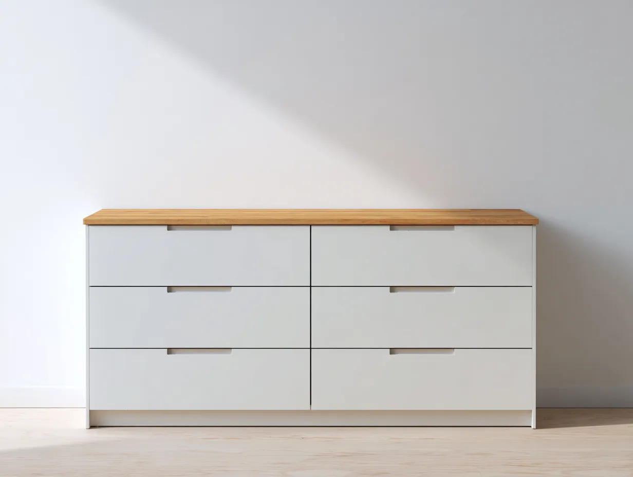 Komody-drewno-MDF-140x40x75 cm-biały-naturalne drewno-styl nowoczesny-Mivaloft