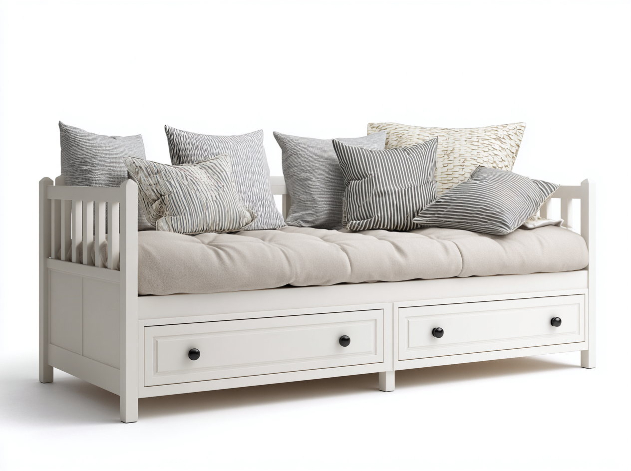 Sofa z funkcją spania-drewno-tkanina-205x96x86 cm-biały-ecru-nowoczesny-Mivaloft