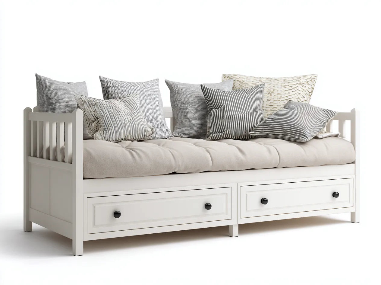 Sofa z funkcją spania-drewno-tkanina-205x96x86 cm-biały-ecru-nowoczesny-Mivaloft