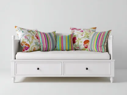 Sofa z funkcją spania-drewno-tkanina-210x96x84 cm-biały-wielokolorowy-nowoczesny-Mivaloft