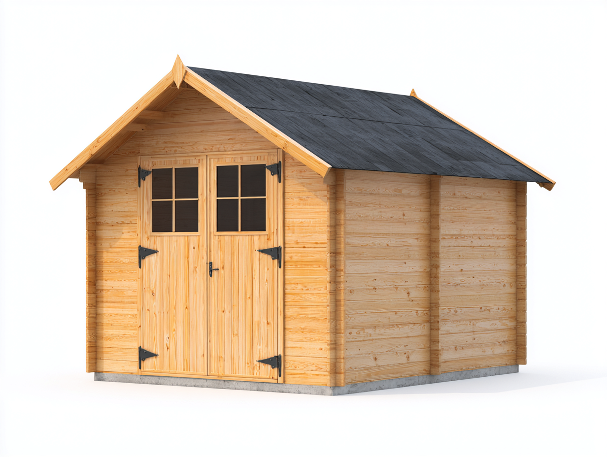 Domki gospodarcze-drewno-stal-szkło-242x188x230 cm-naturalny-czarny-klasyczny-Mivaloft