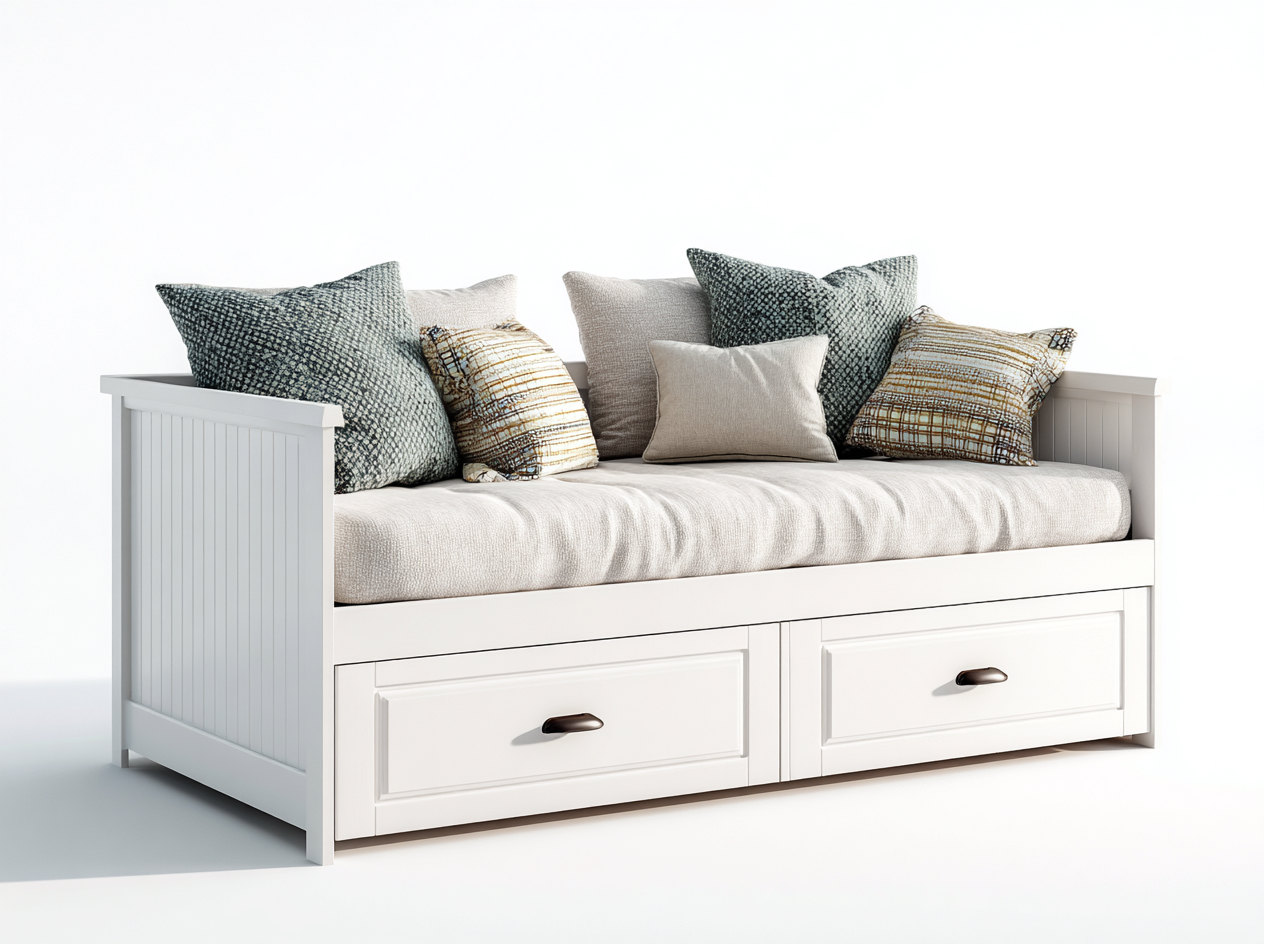 Sofa z funkcją spania-drewno-tkanina-210x95x88 cm-biały-beżowy-nowoczesny-Mivaloft