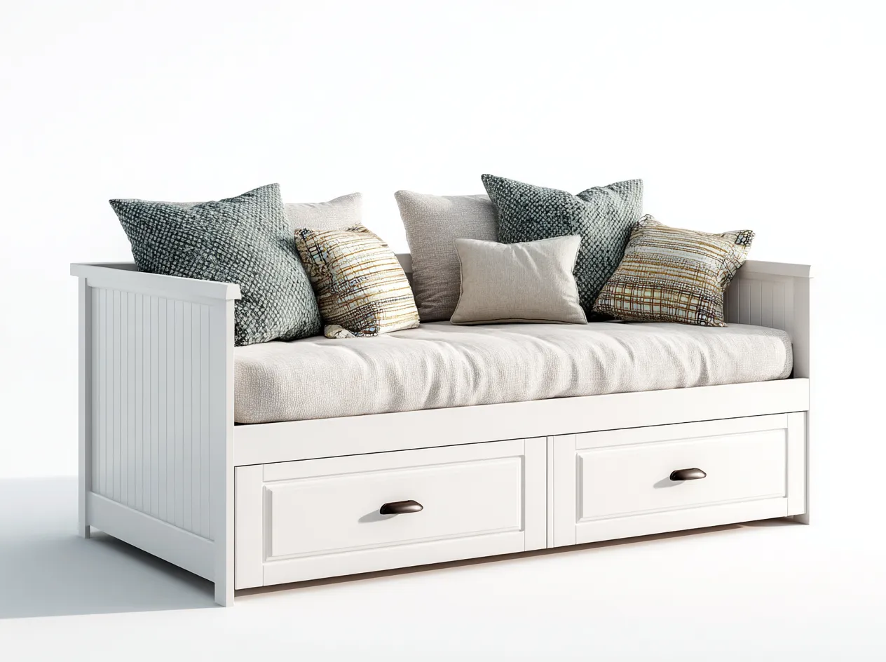 Sofa z funkcją spania-drewno-tkanina-210x95x88 cm-biały-beżowy-nowoczesny-Mivaloft