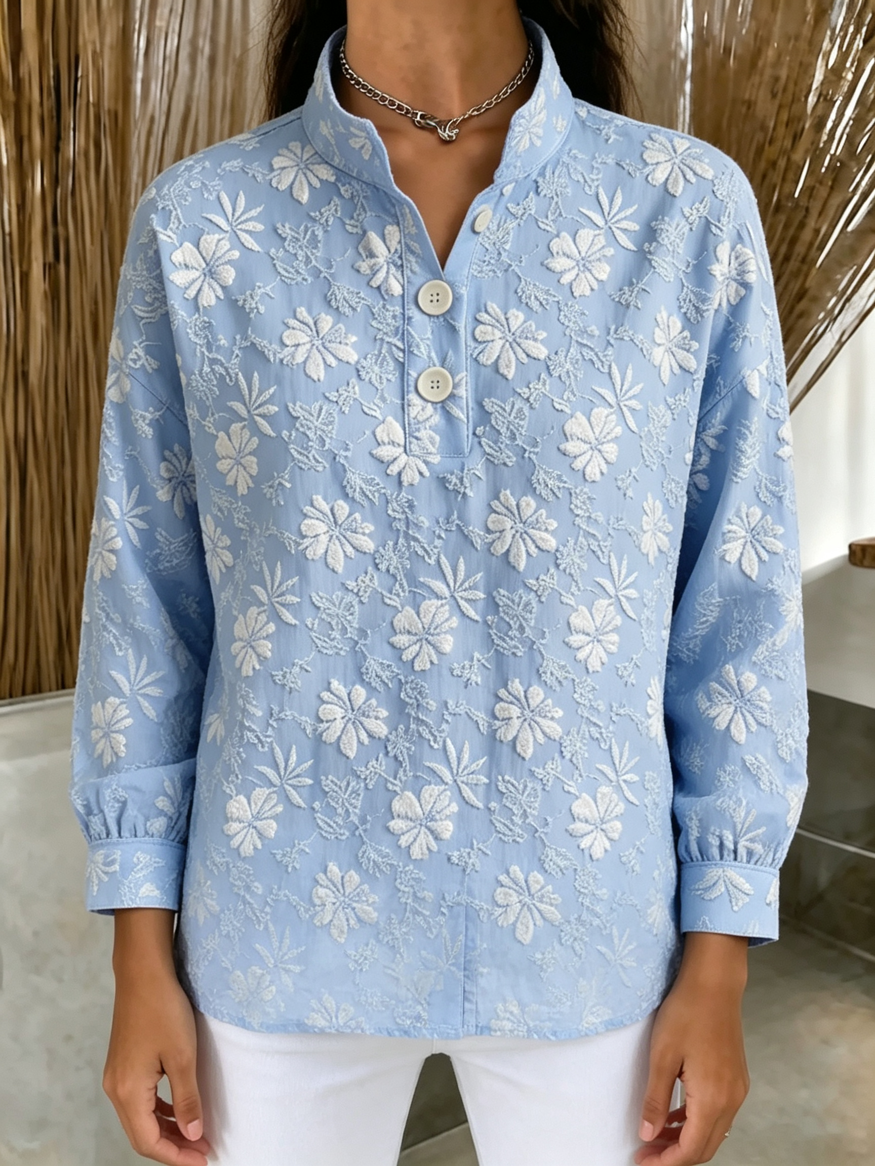  Women 🌸 Embroidered Floral Blouse