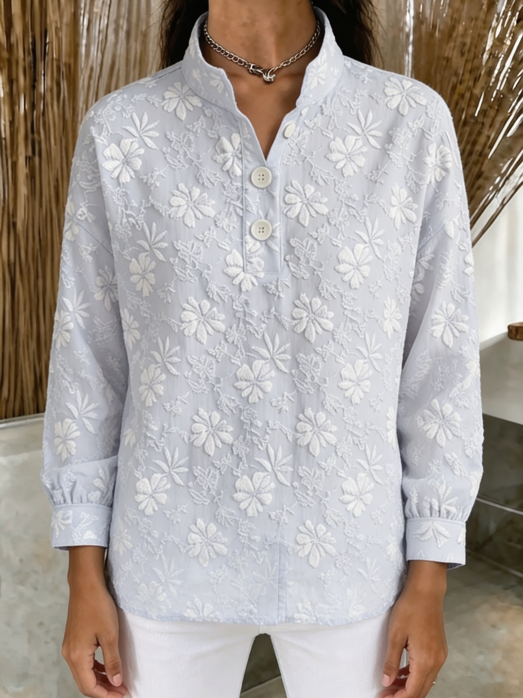  Women 🌸 Embroidered Floral Blouse