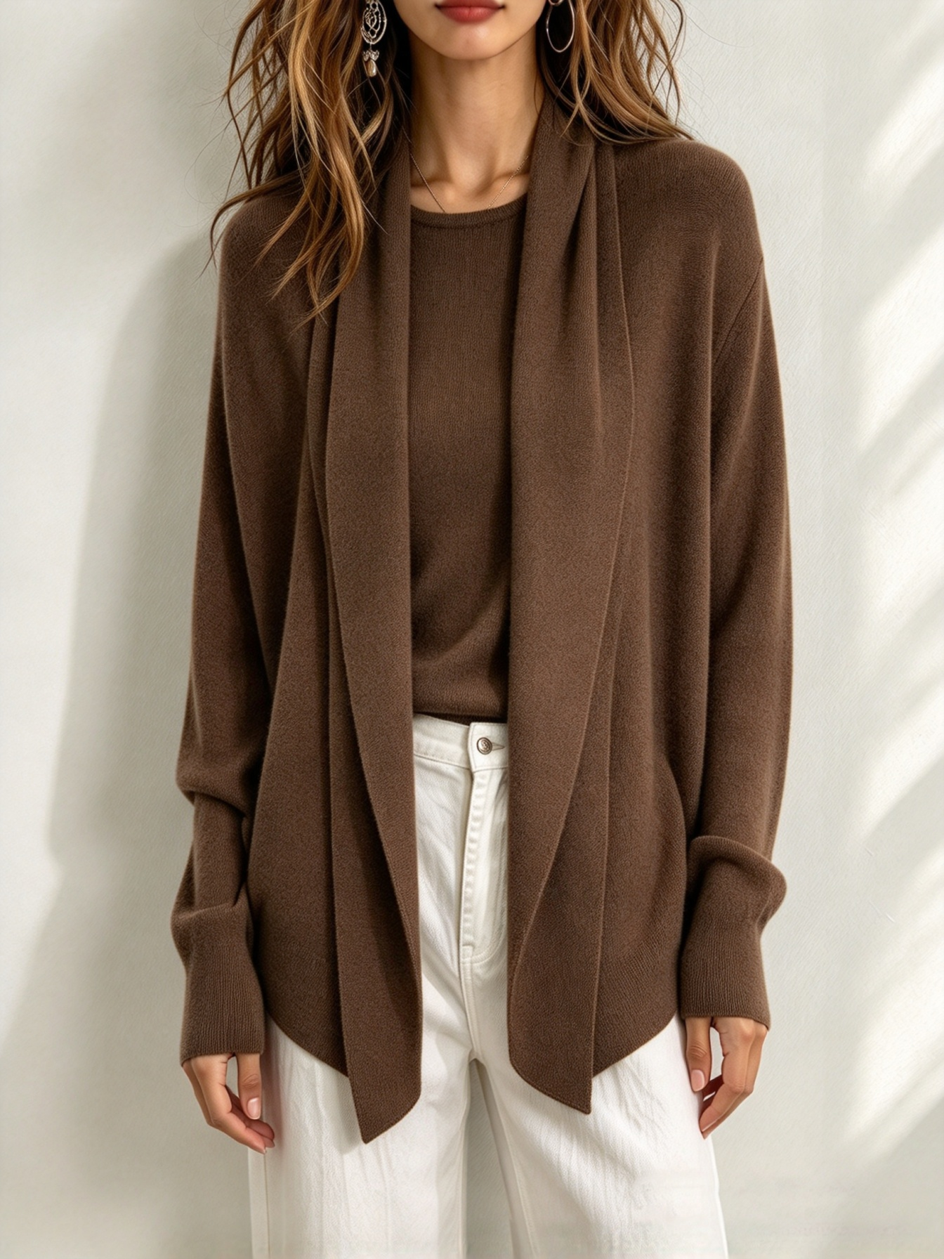 Draped Cape-Layered Two-Piece Sweater