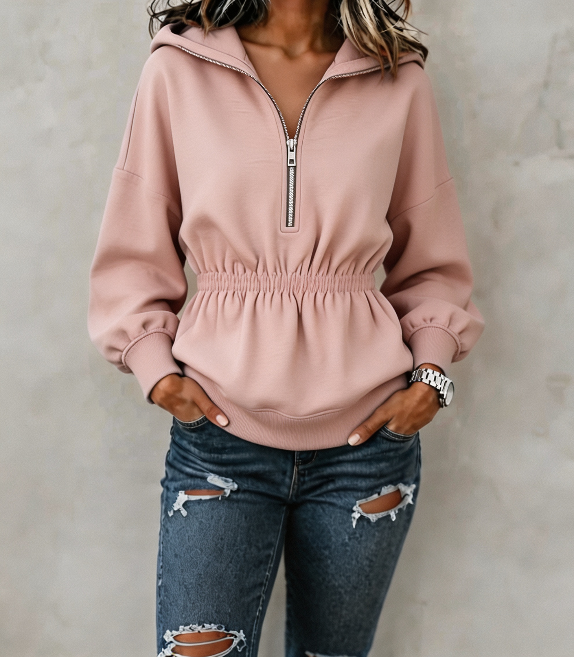 Women Effortless Half-Zip Pullover