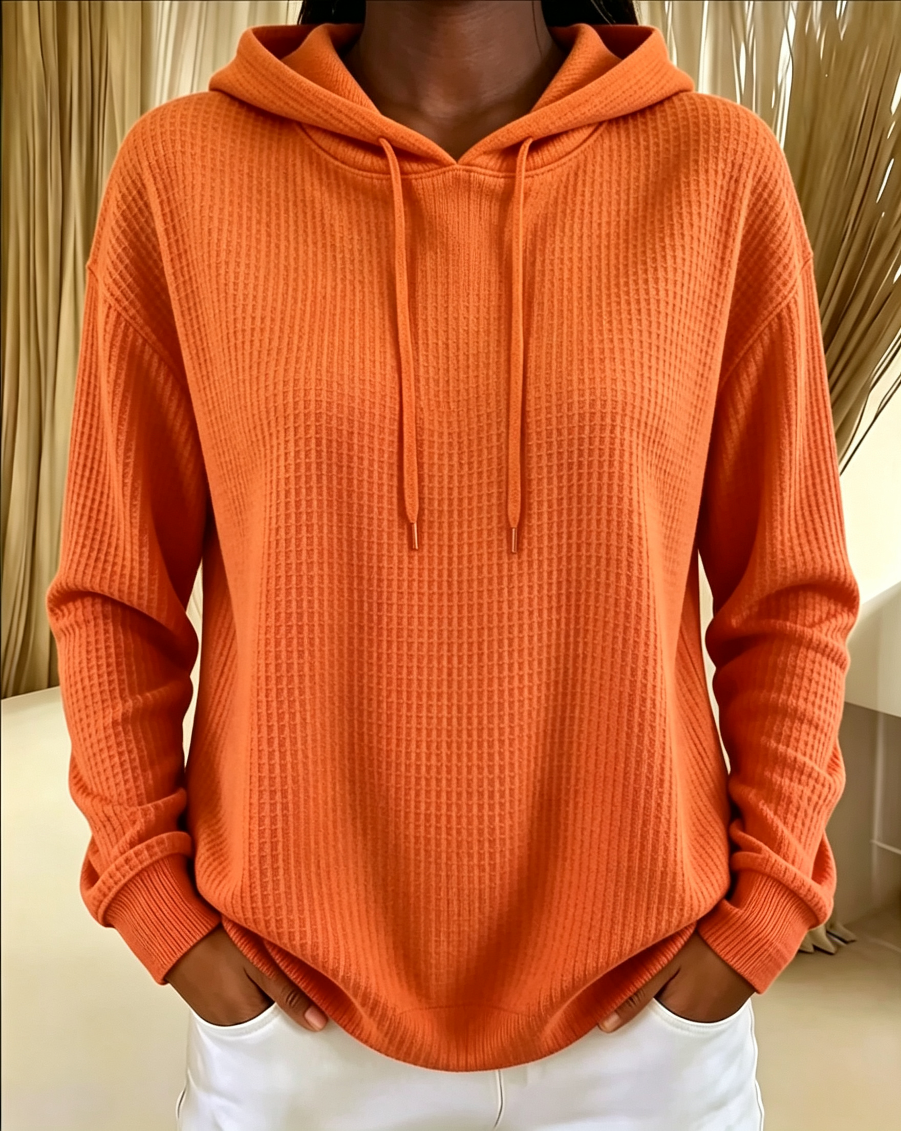Women’s Ribbed Knit Hooded Pullover