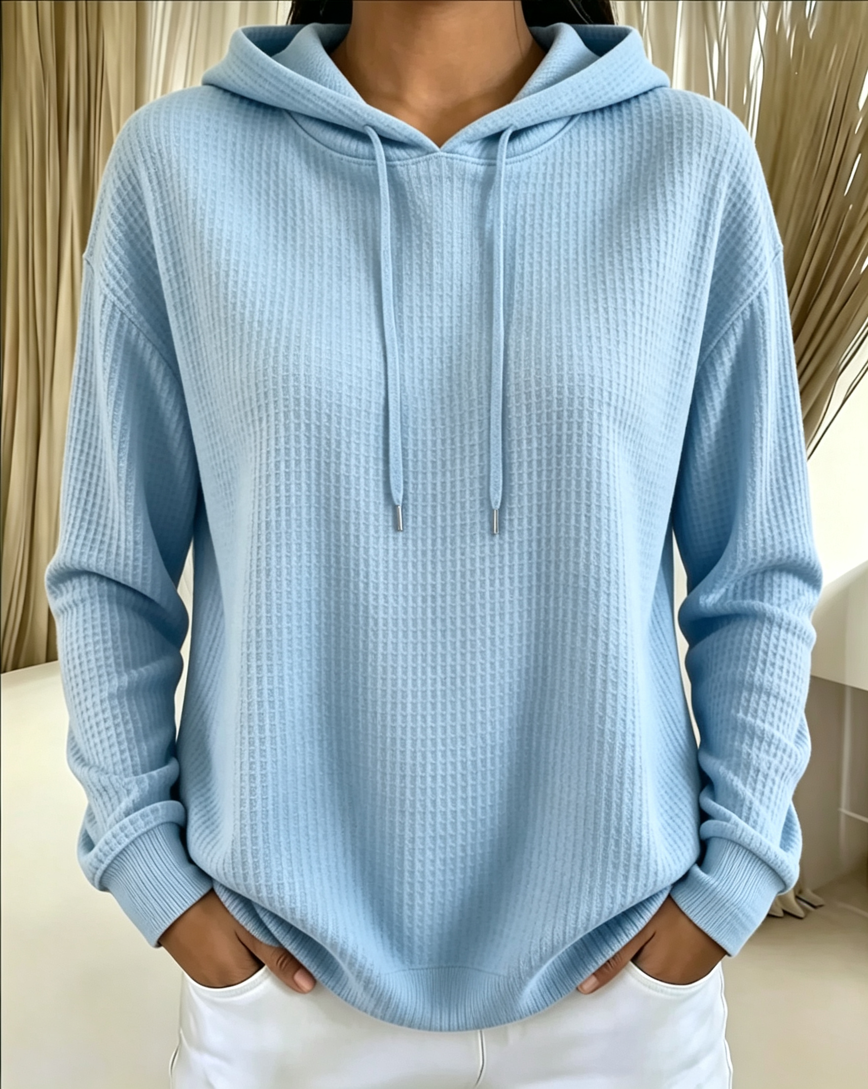 Women’s Ribbed Knit Hooded Pullover