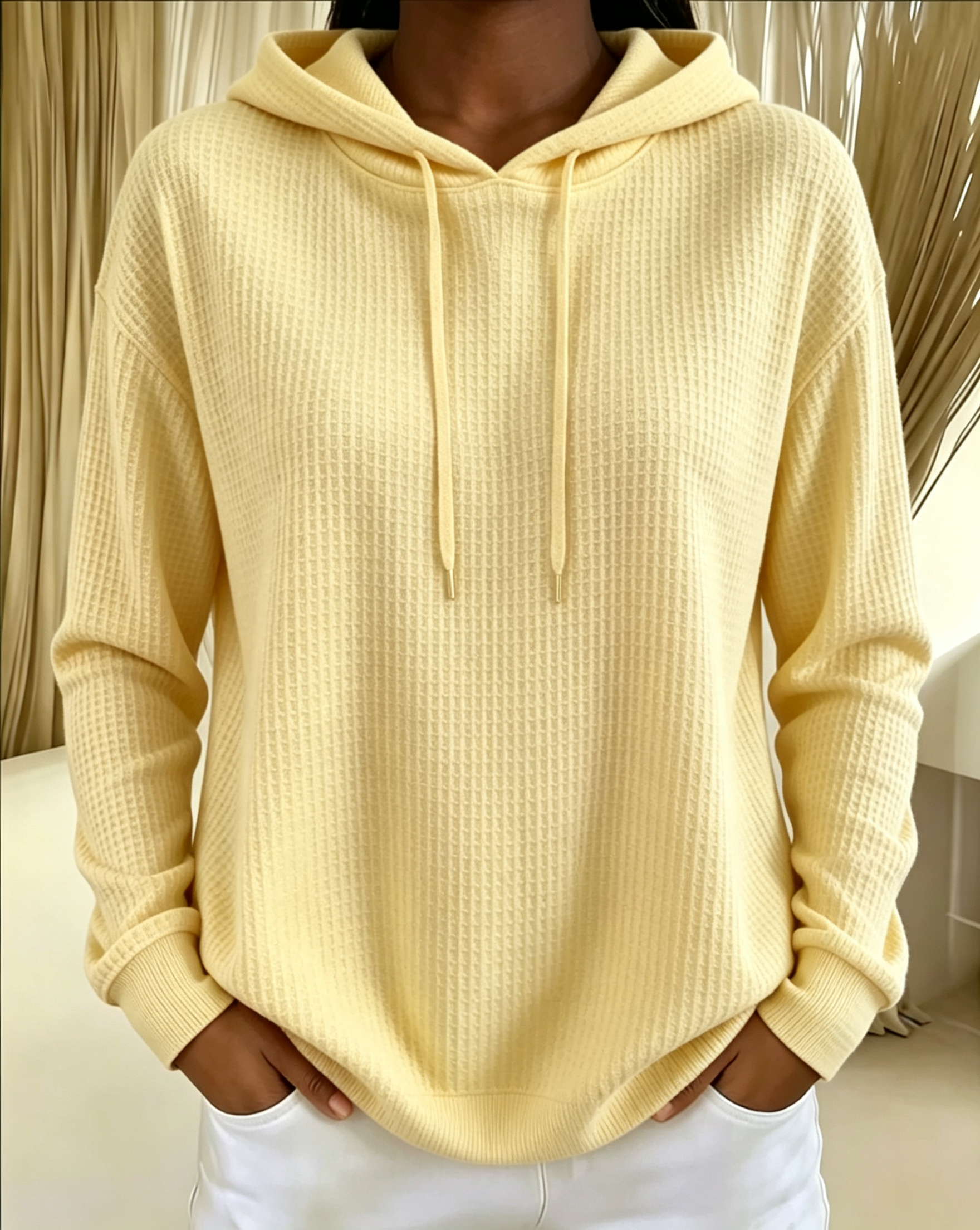 Women’s Ribbed Knit Hooded Pullover