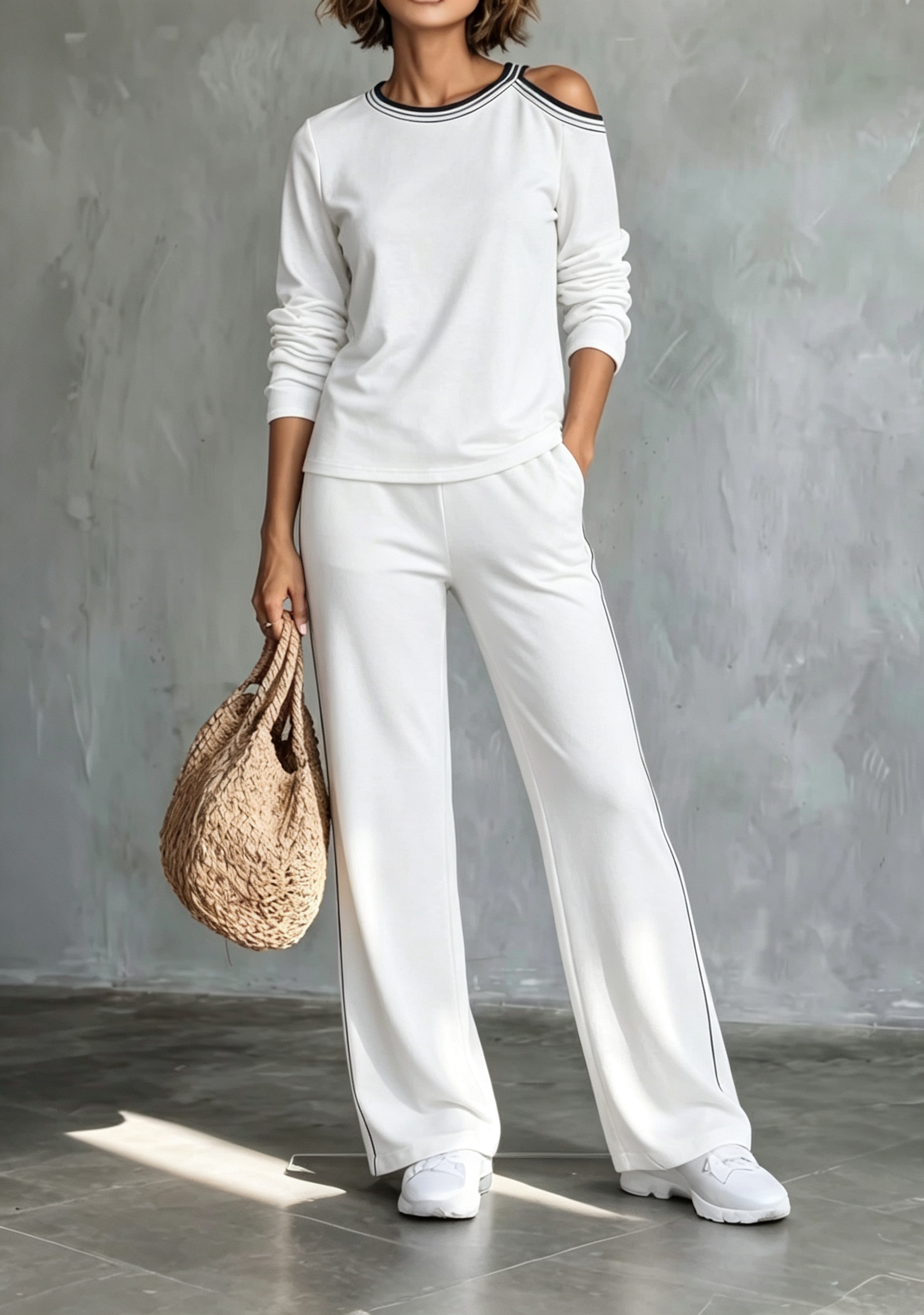 Women’s Casual Cold-Shoulder Two-Piece Set