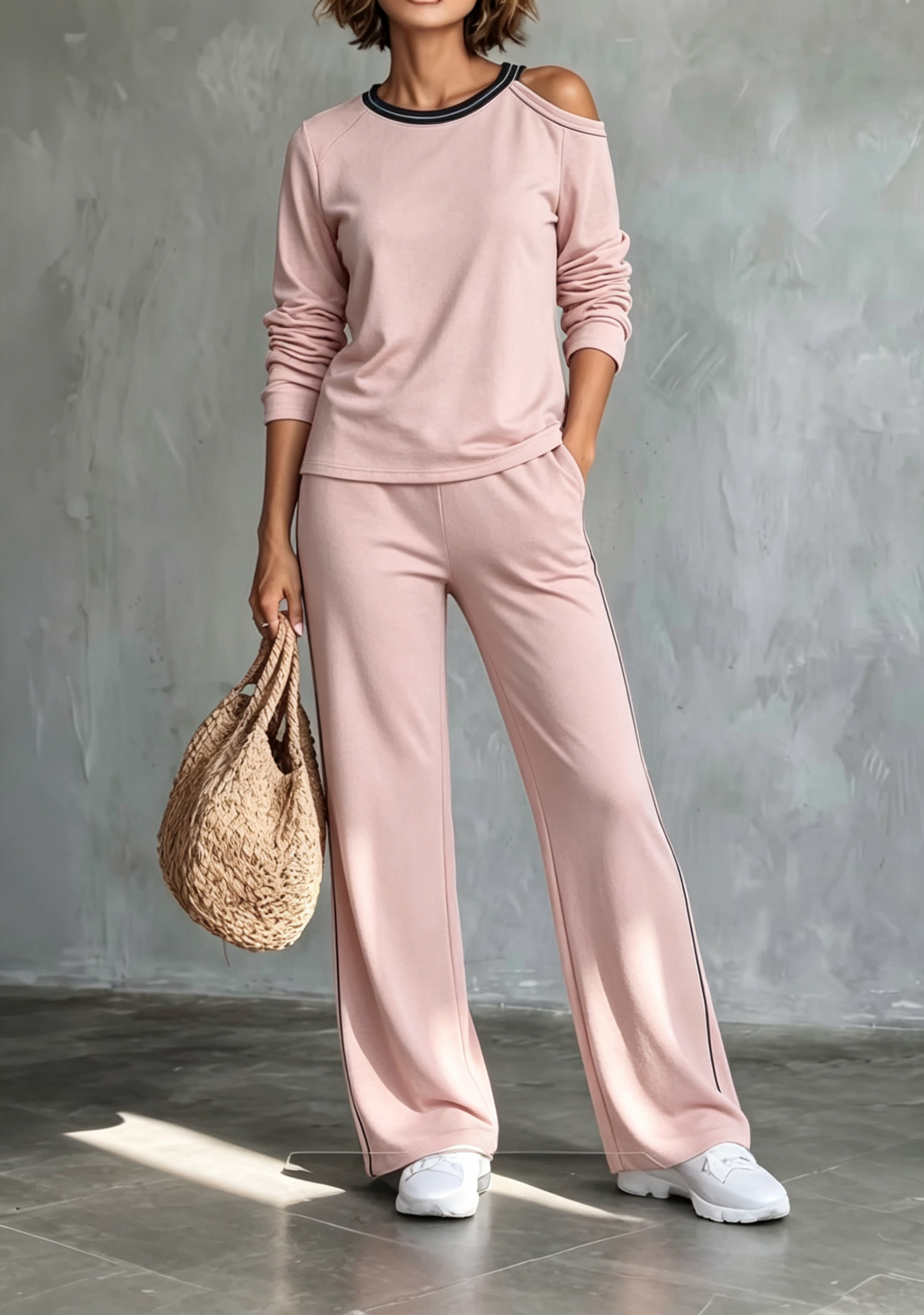 Women’s Casual Cold-Shoulder Two-Piece Set
