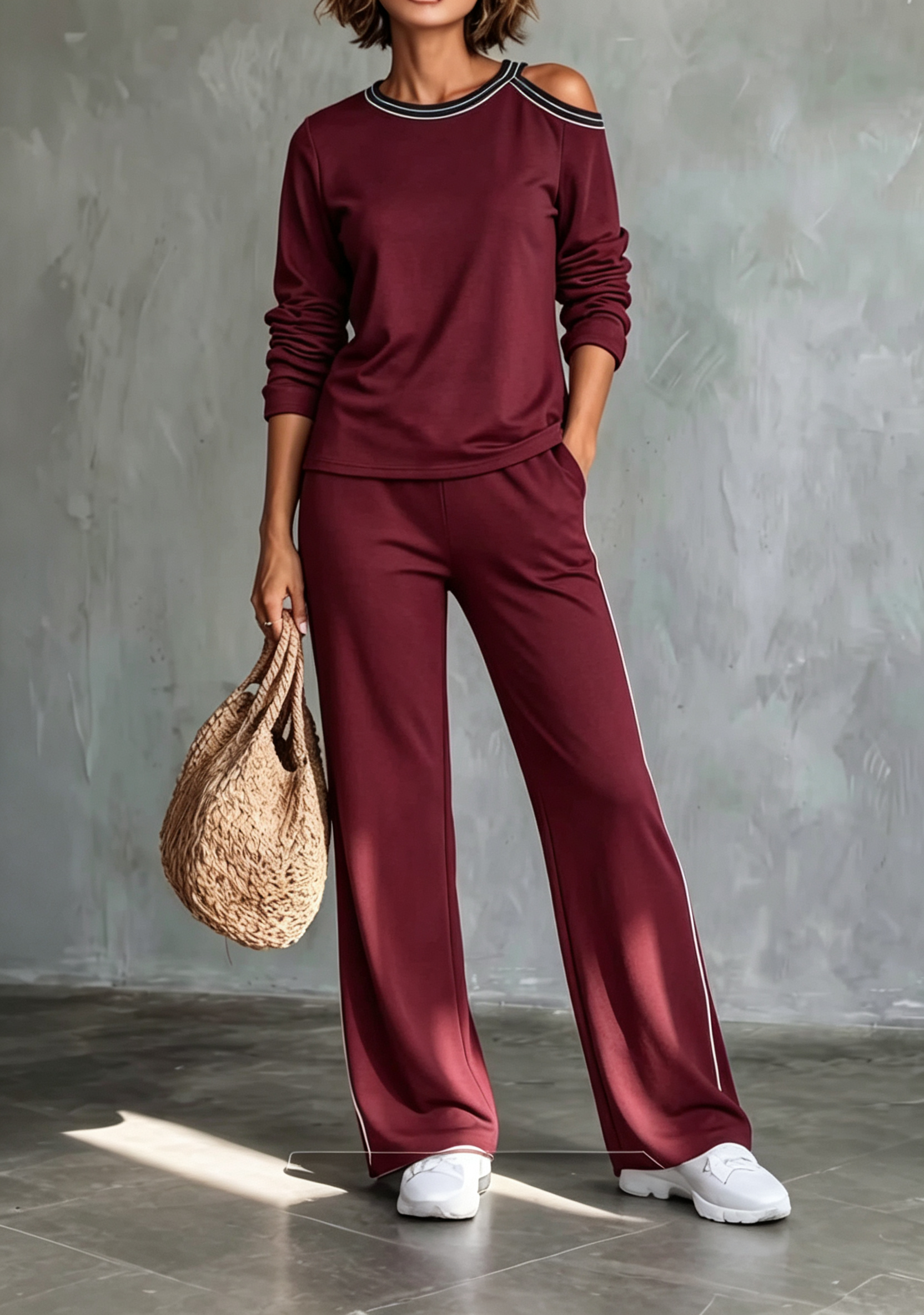 Women’s Casual Cold-Shoulder Two-Piece Set
