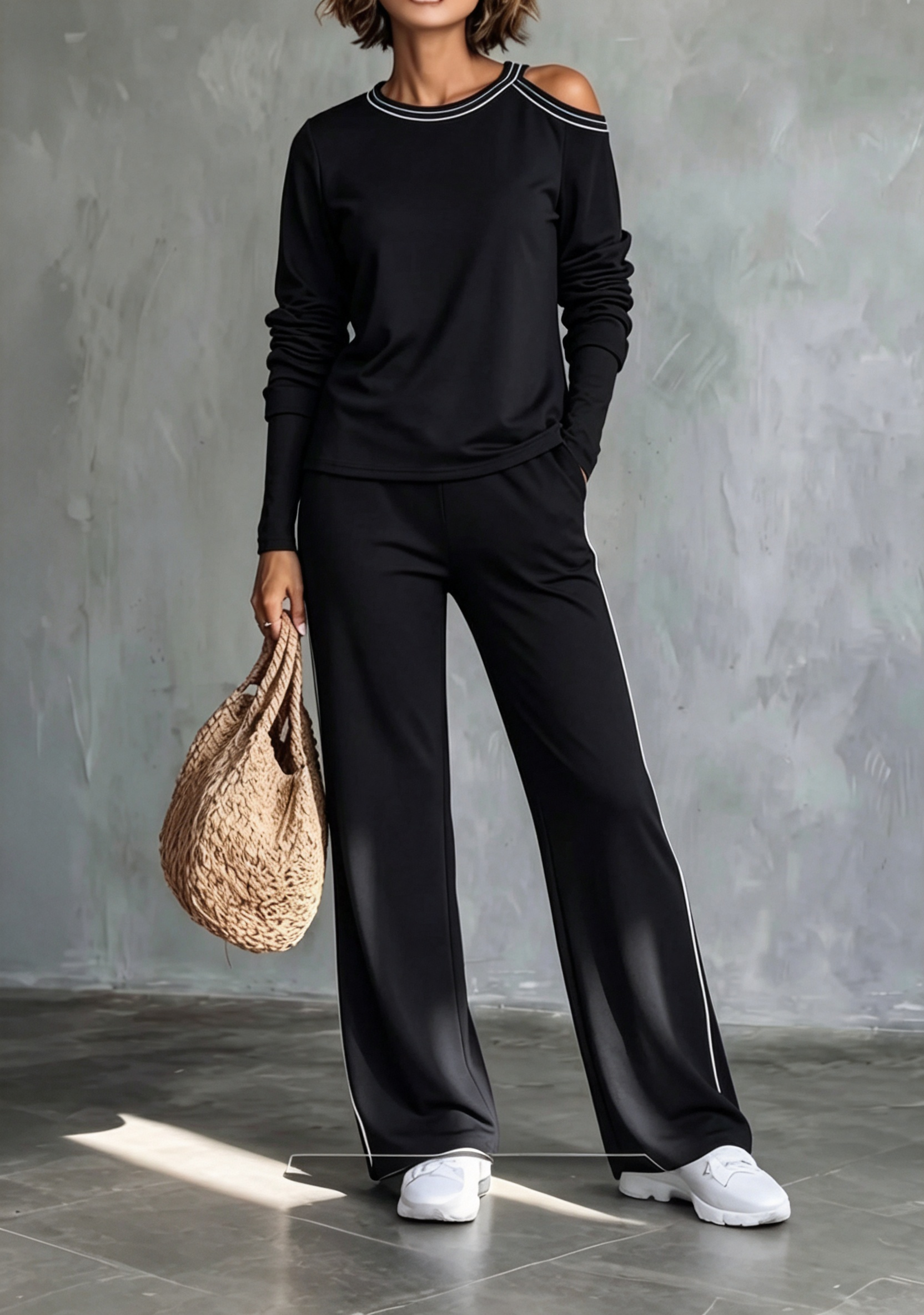 Women’s Casual Cold-Shoulder Two-Piece Set