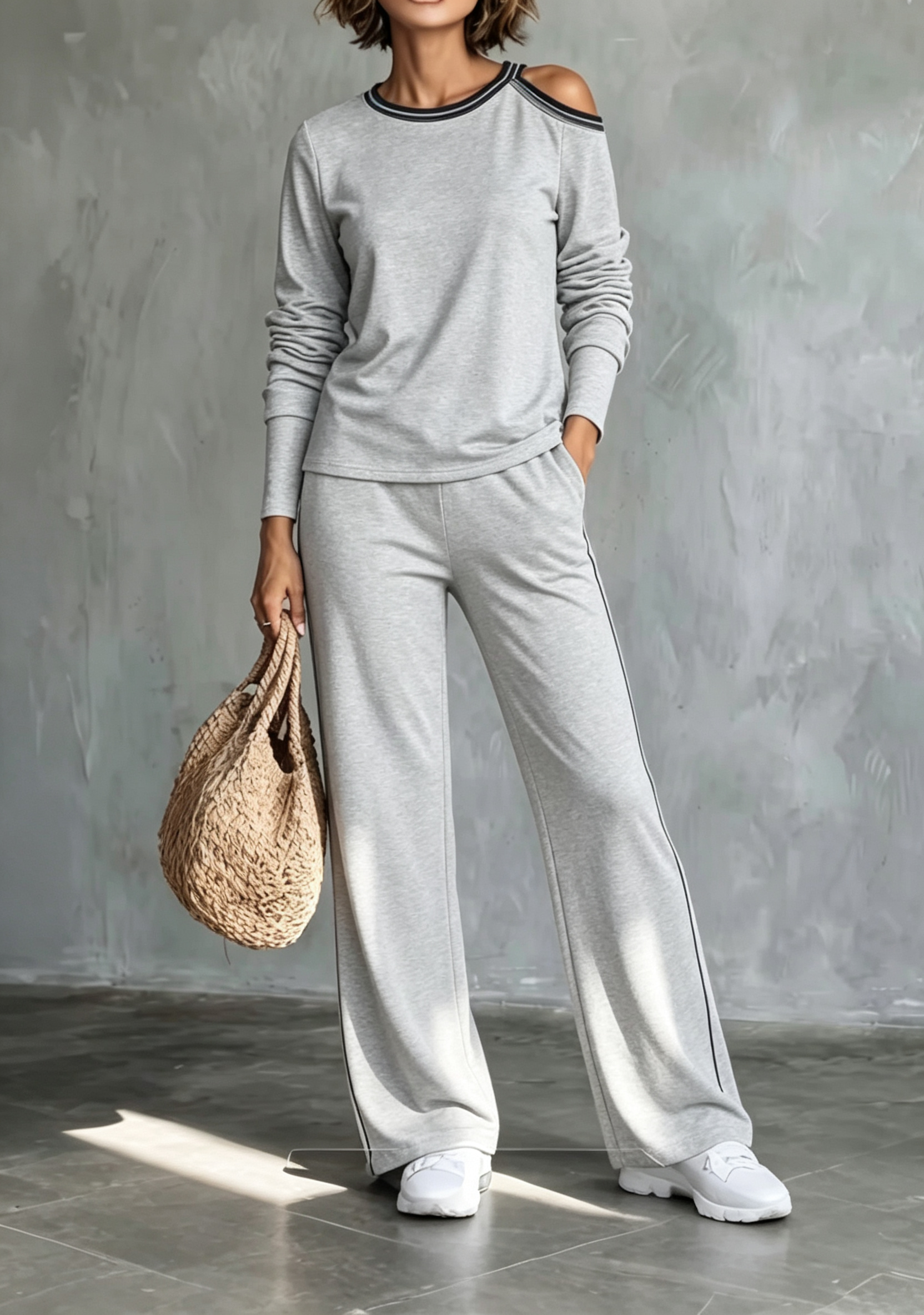 Women’s Casual Cold-Shoulder Two-Piece Set