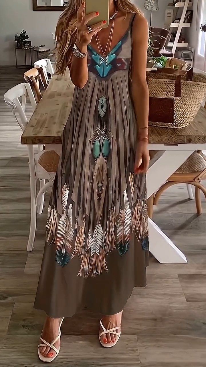 Women Vintage Ethnic Style Womens Long Dress-20
