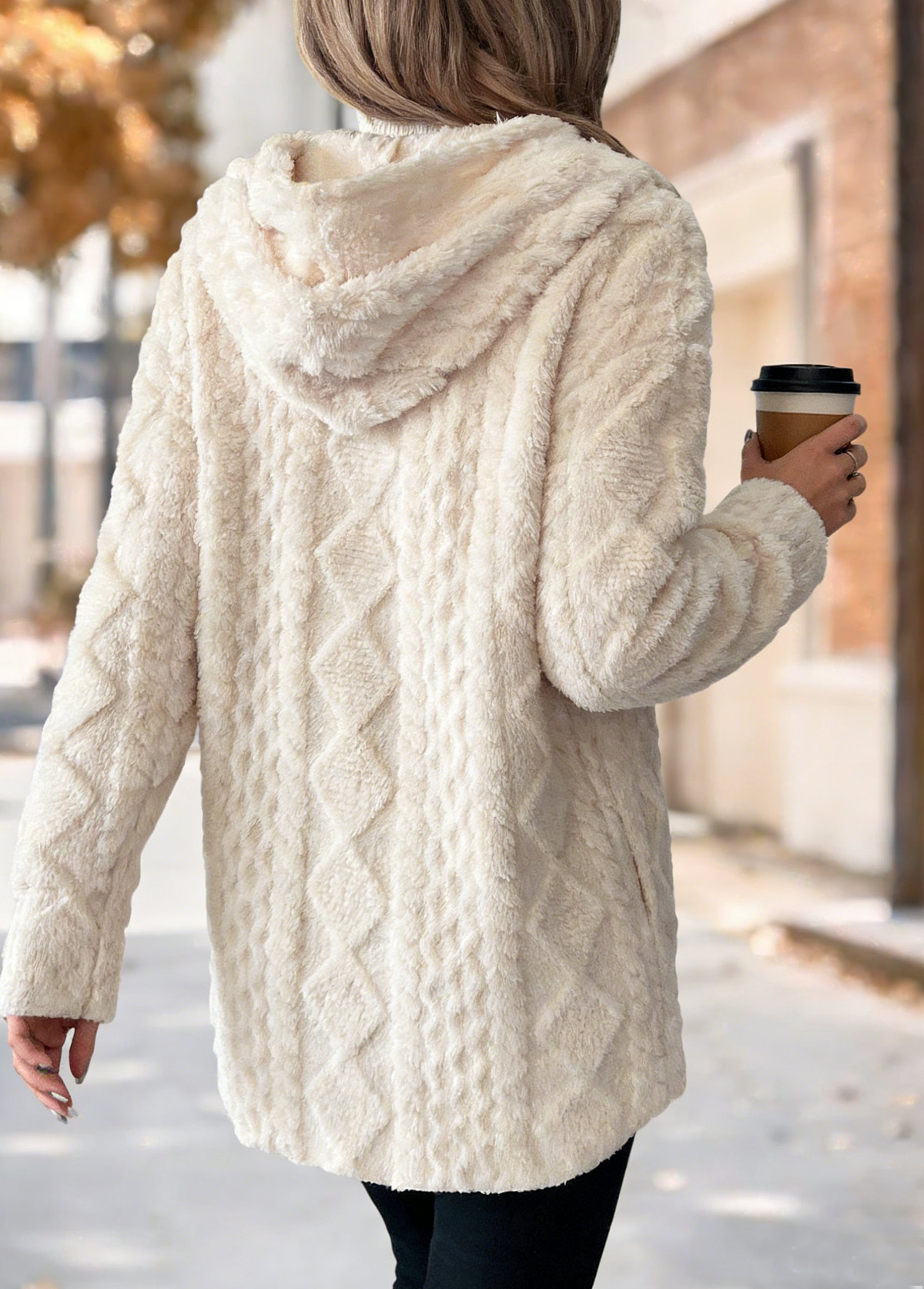 Women's long single-breasted knit coat