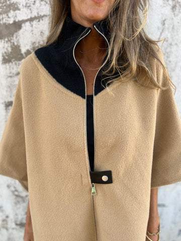Autumn And Winter Leisure Loose Zip Stand-up Collar Jacket