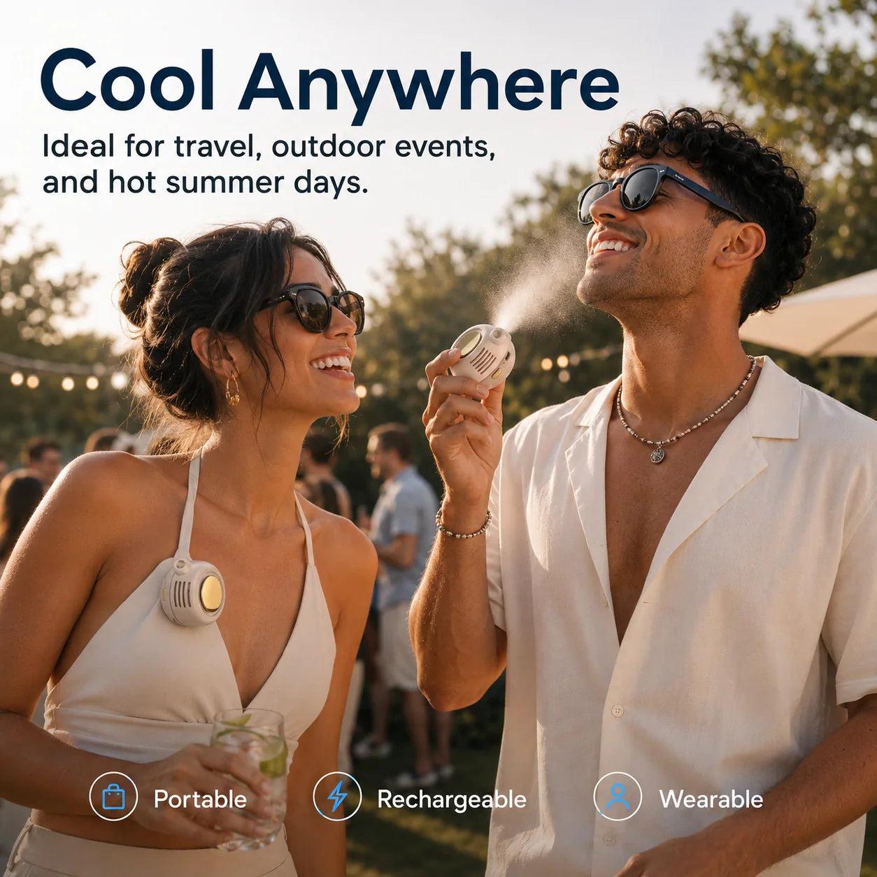 【Buy 3 Free Shipping】No-Sweat Wearable Cooling Fan | Ultralight 360° Clip-On AC to Save Your Makeup ✨