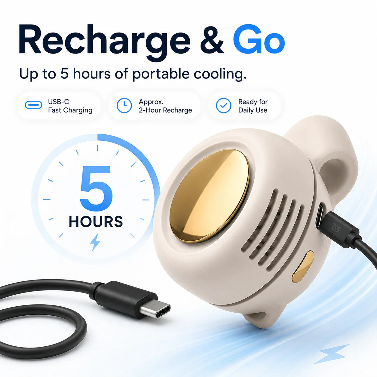 【Buy 3 Free Shipping】No-Sweat Wearable Cooling Fan | Ultralight 360° Clip-On AC to Save Your Makeup ✨