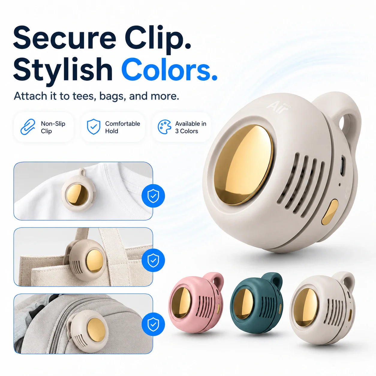 【Buy 3 Free Shipping】No-Sweat Wearable Cooling Fan | Ultralight 360° Clip-On AC to Save Your Makeup ✨