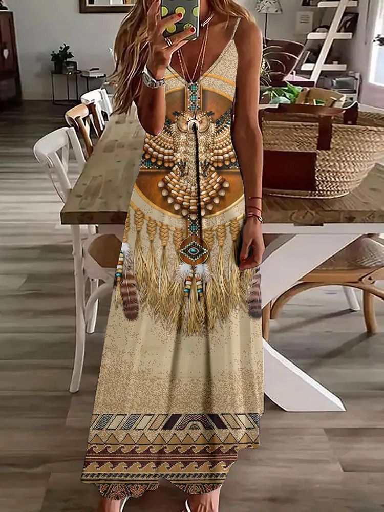 Women Vintage Ethnic Style Womens Long Dress-01