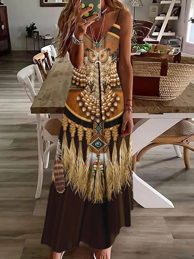 Women Vintage Ethnic Style Womens Long Dress-10