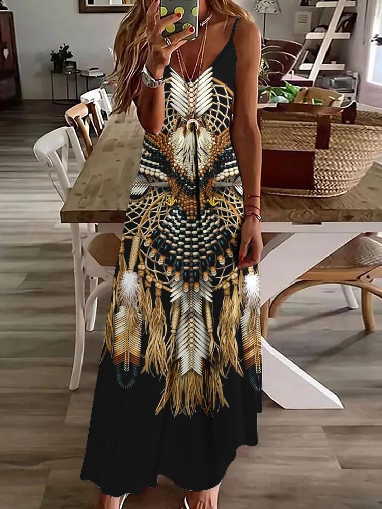 Women Vintage Ethnic Style Womens Long Dress-14