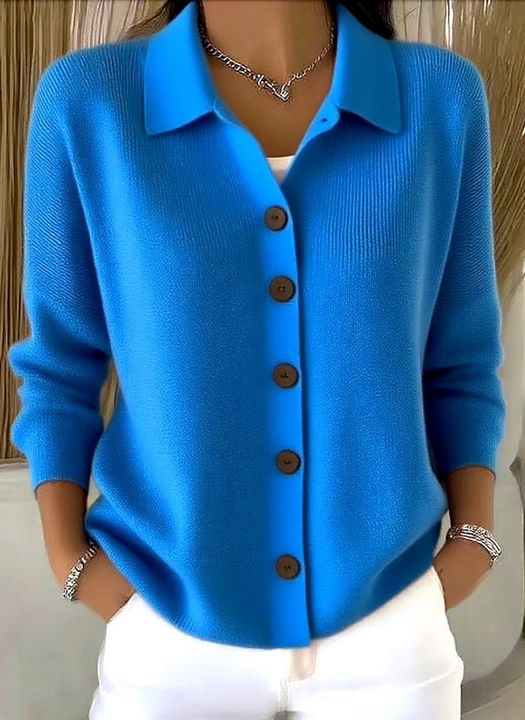 Women Classic Button Knit Cardigan