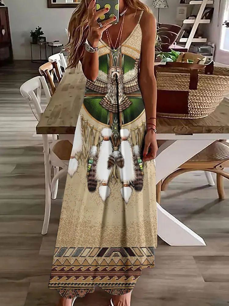 Women Vintage Ethnic Style Womens Long Dress-12