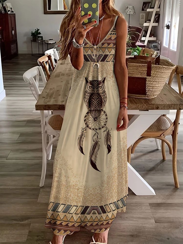 Women Vintage Ethnic Style Womens Long Dress-17