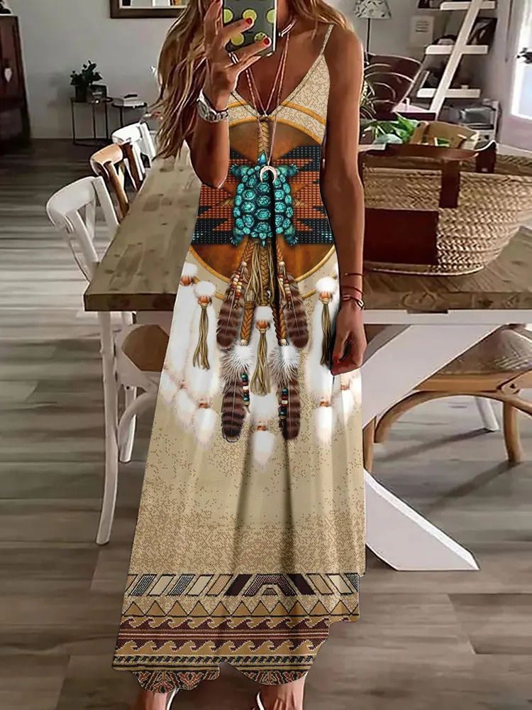 Women Vintage Ethnic Style Womens Long Dress-11