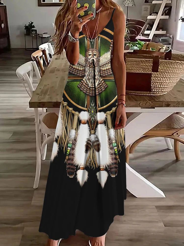 Women Vintage Ethnic Style Womens Long Dress-15