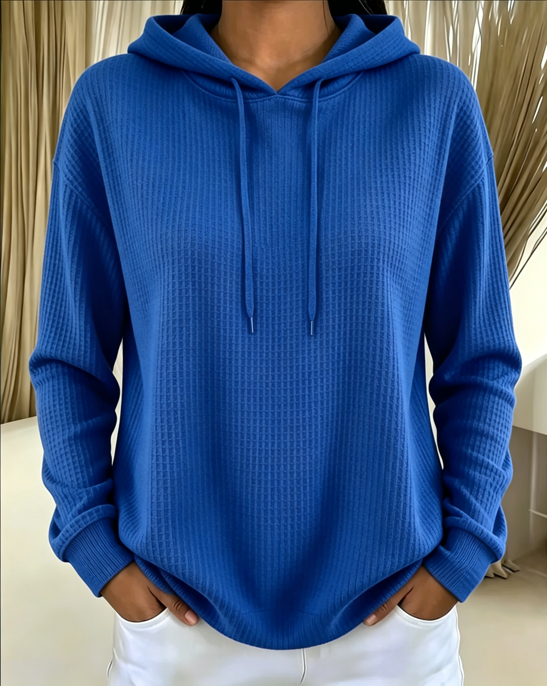 Women’s Ribbed Knit Hooded Pullover
