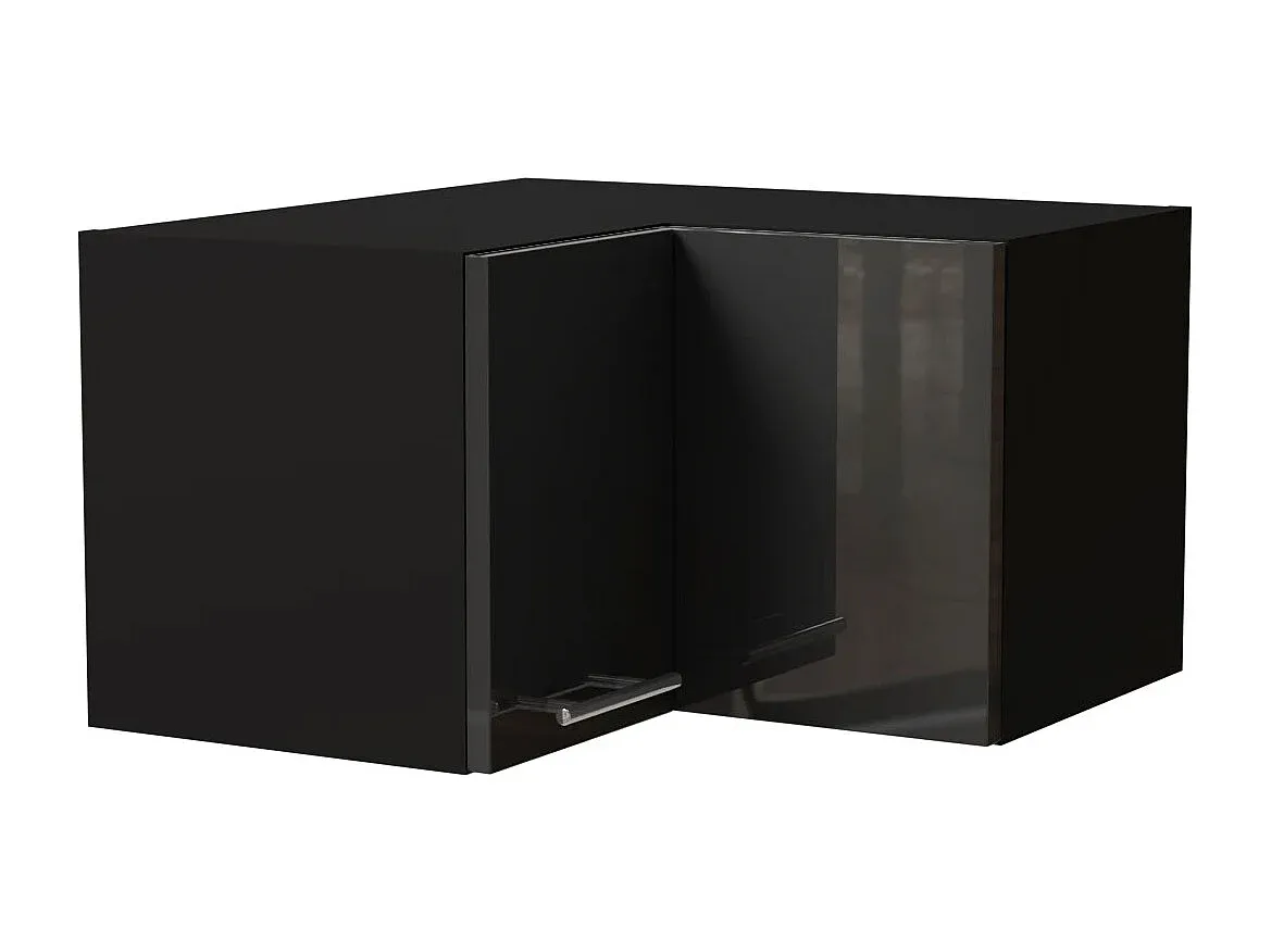 Wandhängeschrank mit glänzender Oberfläche in Graphit