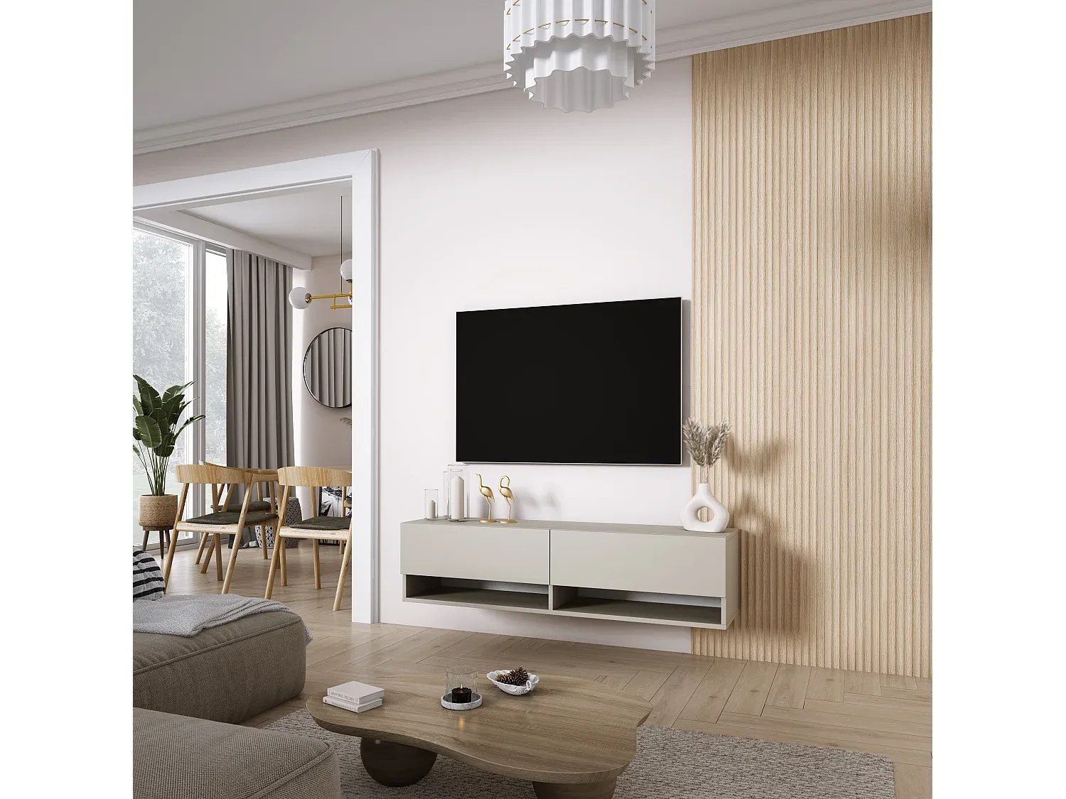 Moderner TV-Schrank mit Stauraum, 140 cm