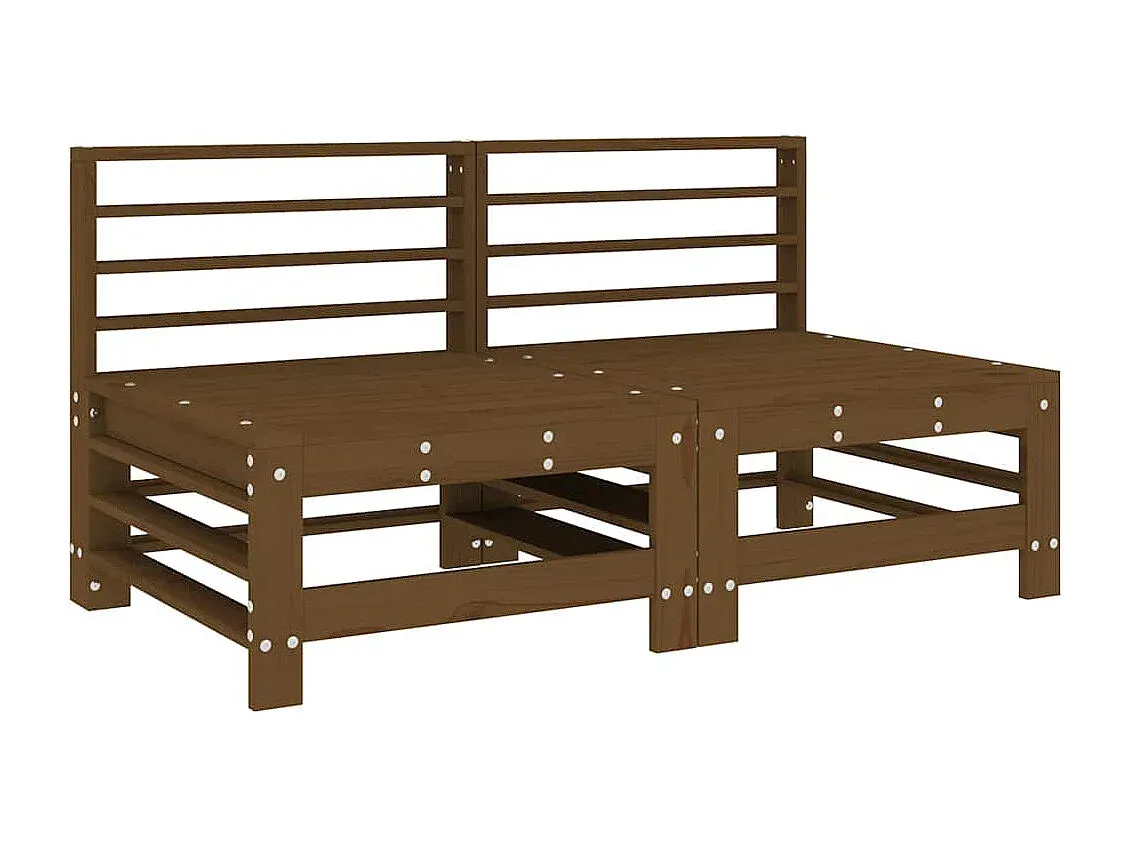 Holz-Sofa-Set für Garten, 2-teilig, honigbraun